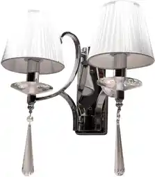 Lumina Deco Lampa Ścienna Kinkiet Kryształowy Srebrny Venisia W2 LDW 8810-2