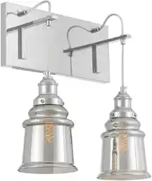 Lumina Deco Lampa Ścienna Kinkiet Loftowy Dymiony Moletti W2 LDW 6844-2 (CHR+GR)