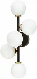 Lumina Deco Lampa Ścienna Kinkiet Nowoczesny Czarno-Złoty Marsiada W5 LDW 6033-5 (BK+FGD)