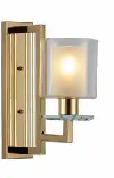 Lumina Deco Lampa Ścienna Kinkiet Złoty Manhattan W1 LDW 8012-1 (GD)