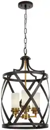 Lumina Deco Lampa Wisząca Loft Czarno-Mosiężna Astila W3 LDP 1242-3 (BK+MD)