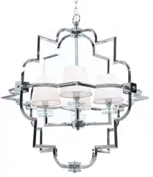 Lumina Deco Lampa Wisząca Nowoczesna Biało-Chromowana Baltimore W4 LDP 8020-4 (CHR+WT)