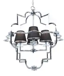 Lumina Deco Lampa Wisząca Nowoczesna Czarno-Chromowana Baltimore W4 LDP 8020-4 (CHR+BK)