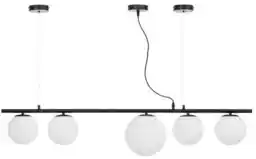 Lumina Deco Nowoczesna Lampa Wisząca Czarna Baristica W5 LDP 6012-5 (BK)