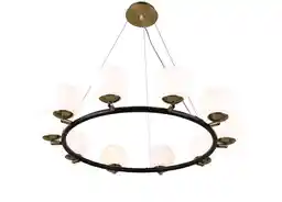 Lumina Deco Nowoczesna Lampa Wisząca Czarno-Mosiężna Modica W10 LDP 6032-10 (BK)