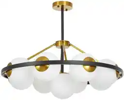 Lumina Deco Nowoczesna Lampa Wisząca Czarno-Złota Donzano W9 LDP 8034-9 (BK+GD+WT)