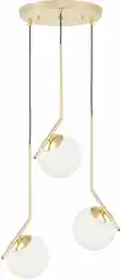 Lumina Deco Nowoczesna Potrójna Lampa Wisząca Złota Sorento LDP 1215-150-3 (WT+GD)