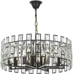 Lumina Deco Nowoczesny Żyrandol Kryształowy Czarny Fiorina D60 LDP 7041-600 (BK)