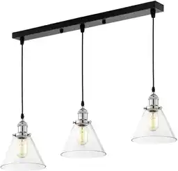 Lumina Deco Potrójna Lampa Wisząca Loft Chromowana Nubi W3 Pro LDP 6801-3 (CHR+PR)