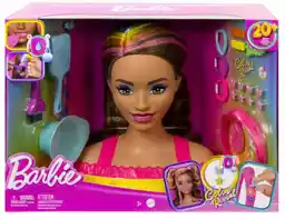 Mattel Barbie Głowa do stylizacji Neonowa Tęcza Brązowe Włosy HMD80