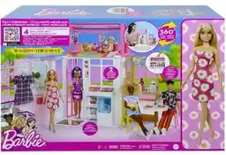 Mattel Barbie Składany i przenośny domek wakacyjny Lalka HCD48