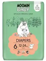 MOOMIN BABY Diapers pieluszki ekologiczne 6 12-24kg 34szt