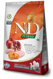 N&d Pumpkin Dog Farmina N&D Grain Free Adult Medium & Maxi, kurczak z dynią i granatem - 12 kg