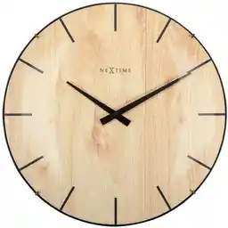 Nextime Zegar ścienny beżowy Edge Wood Dome 3249