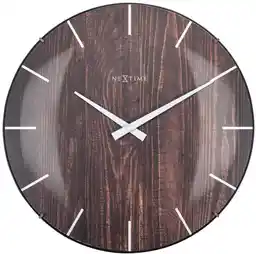 Nextime Zegar ścienny brązowy Edge Wood Dome 3249BR