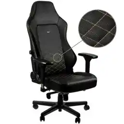 Noblechairs HERO Black Gold Gamingowy do 150kg Skóra ECO Czarno-złoty Fotel gamingowy