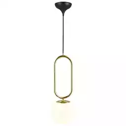 Nordlux Shapes lampa wisząca czarna mosiądz szklana kula 2120023035