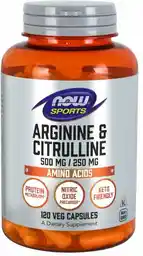 Now Foods L-Arginine 500 mg L-Citrulline 250 mg 120 kaps