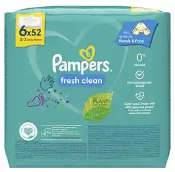 Pampers Fresh Clean Chusteczki nawilżane 6x52szt