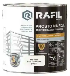 Rafil emalia prosto na rdzę biały sygnałowy RAL 9003 połysk 2,5 L