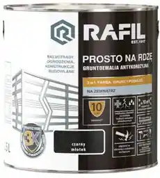 Rafil emalia prosto na rdzę czarny młotkowy 2,5 L