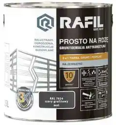 Rafil emalia prosto na rdzę szary grafitowy mat 2,5 L