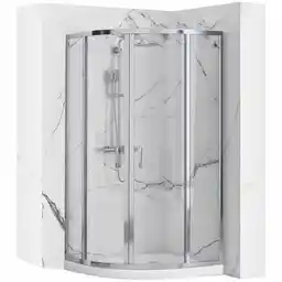 Rea -K7904 Look Chrom Kabina półokrągła bez brodzika 80x80x190 szkło transparent