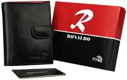 Ronaldo Portfel czarny na zatrzask N4L-VT BLACK-RED