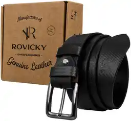 Rovicky Pasek skórzany czarny RPM-36-PUM BLACK