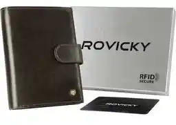 Rovicky Portfel męski skórzany N62L-RVT-3227 ciemnobrązowy