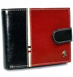 Rovicky Portfel skórzany czarno-czerwony 324L-RBA-D BLACK-RED