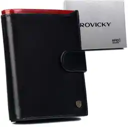 Rovicky Portfel skórzany N4-RVT-6870 Black Red czarny