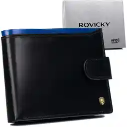 Rovicky Portfel skórzany N992L-RVT Black Navy czarny