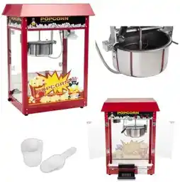 Royal Catering Mała maszyna do popcornu - moc 1600 W, stal nierdzewna, aluminium, szkło hartowane, powłoka teflonowa RCPR-16E