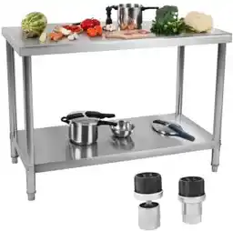 Royal Catering Stół roboczy - 100 x 70 cm - 120 kg - stal nierdzewna RCAT-100/70