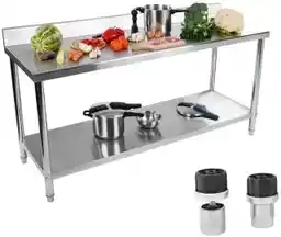 Royal Catering Stół roboczy - 180 x 60 cm - 182 kg - stal nierdzewna - rant RCAT-180/60-S