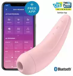 Satisfyer Sterowany aplikacją bezdotykowy masażer łechtaczki Curvy 2 plus różowy