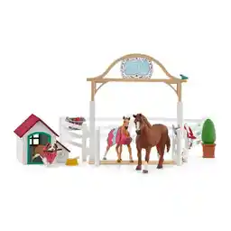 Schleich 42458 Gościnne konie, Hannah ze suczką Ruby, 40 x 30 x 20 cm