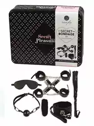 Secret Play Zestaw erotyczny - Secret Bondage - Set 8 pcs Black