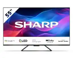 Sharp 55GR8765 55 cali QLED 4K 144Hz Google TV Dolby Vision IQ Dolby Atmos DTS X HDMI 2.1 DVB-T2 Telewizor LED