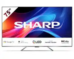 Sharp 75GP7465 75 cali QLED 4K Google TV Dolby Vision Dolby Atmos HDMI2.1 DVB-T2 Telewizor QLED