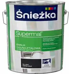 Śnieżka SUPERMAL Emalia olejno-ftalowa RAL9005 czarny połysk 10L