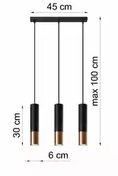 Sollux Loopez lampa wisząca czarno miedziana SL.0948