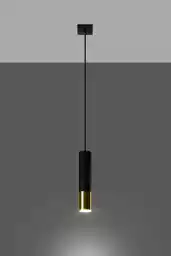 Sollux Lopez lampa wisząca czarno złota tuba SL.0952