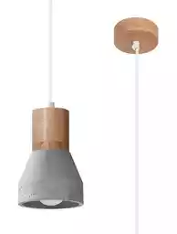 Sollux Qubic lampa wisząca betonowo drewniana szara SL.0964