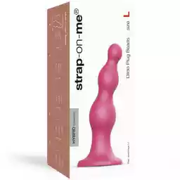 Strap-on-me Beads L - dildo z koralikami i stopkami (różowy)