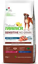 Trainer Natural Sensitive Natural Trainer Sensitive No Grain Adult Medium/Maxi Single Protein z pstrągiem i ziemniakami - 12 kg