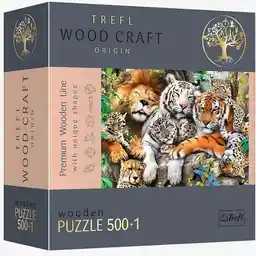 Trefl Puzzle Wood Craft Dzikie koty w dżungli 20152 (500 elementów)