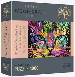 TREFL Puzzle Wood Craft Kolorowy kot 20148 (1000 elementów)