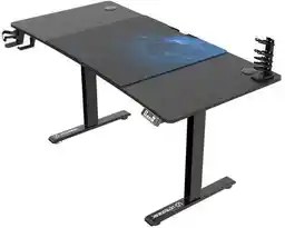 Ultradesk LEVEL V2 140cm Regulacja wysokości Czarno-niebieski Biurko gamingowe